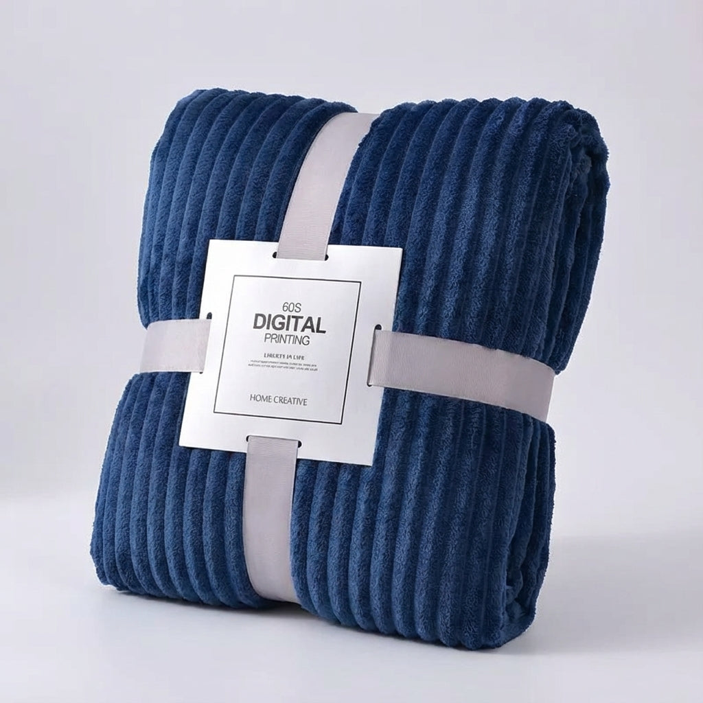 Plush Ribbed Throw Blanket