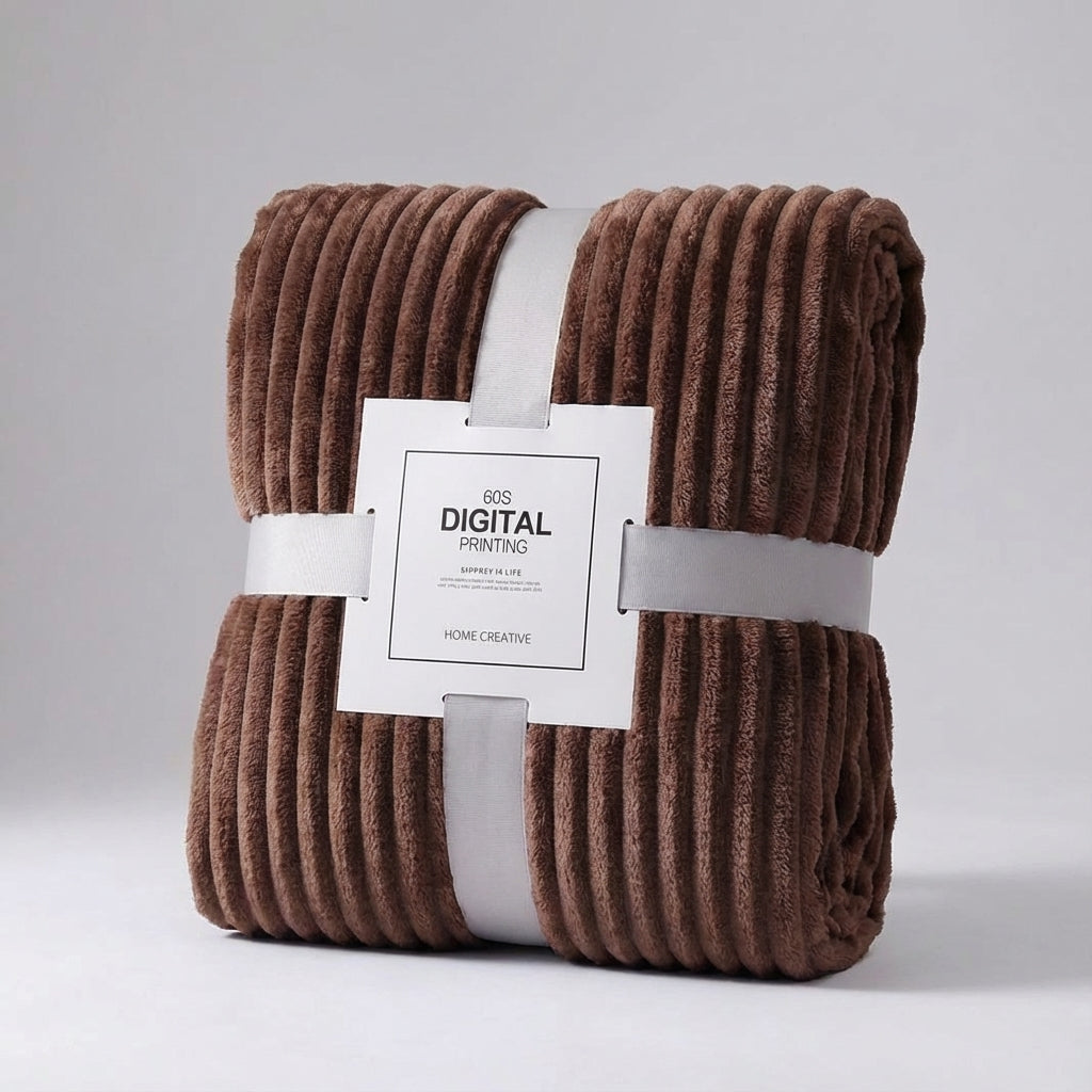 Plush Ribbed Throw Blanket