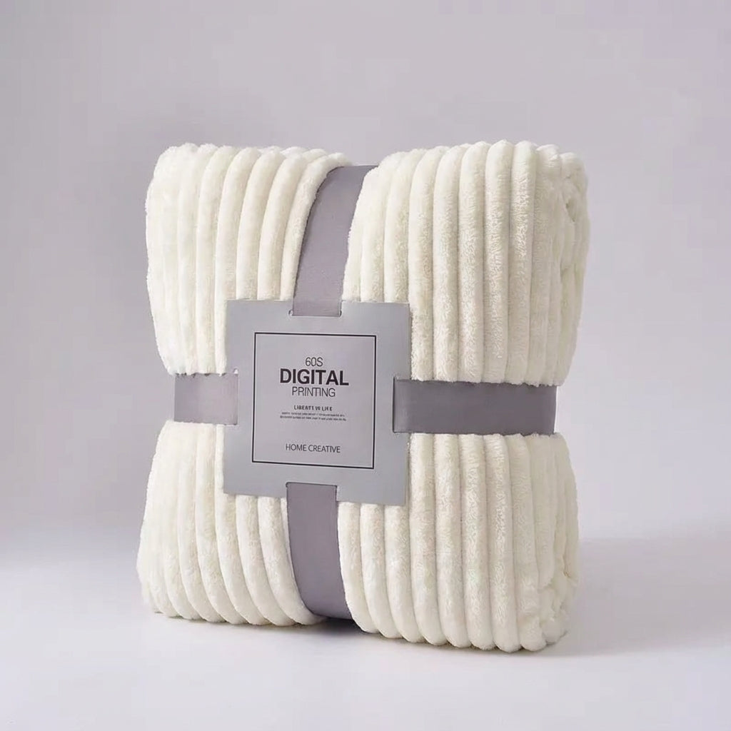 Plush Ribbed Throw Blanket