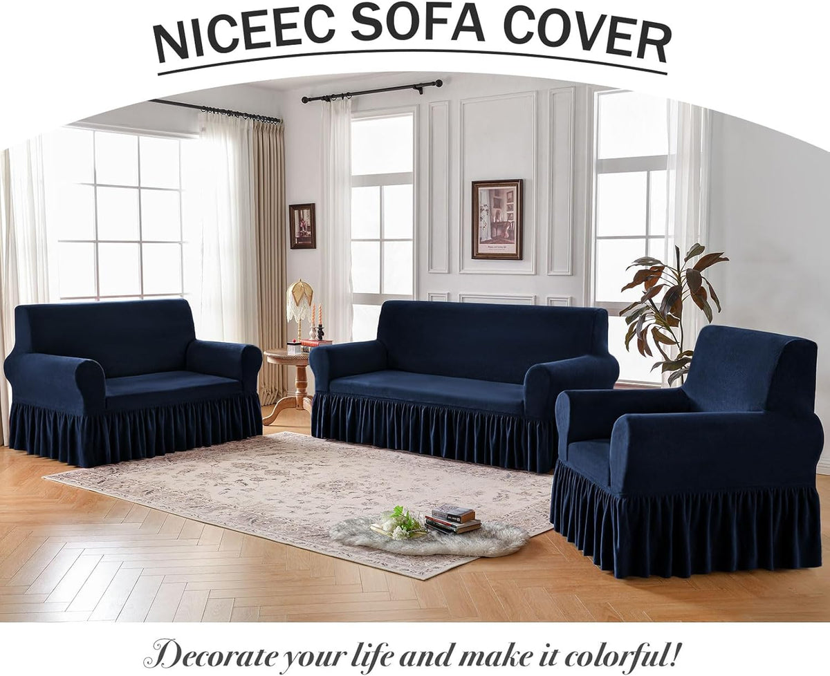 Plush Velvet Sofa Slipcover