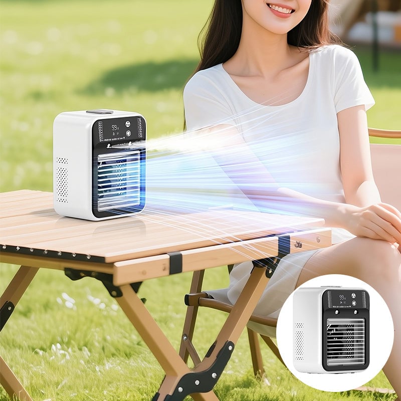 Portable 3-in-1 Cooling Fan with 2 Mist Speeds