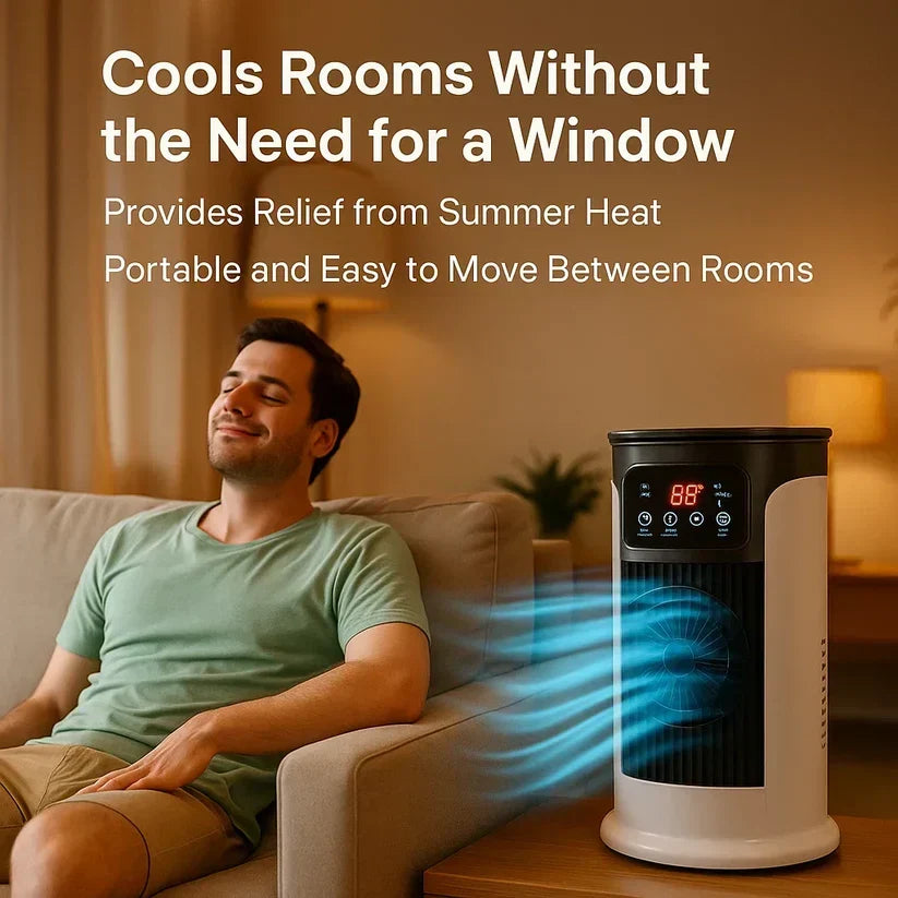 Portable Air Conditioner - Energy-Efficient & Ventless Design for Home, Office, and Dorm Room Use