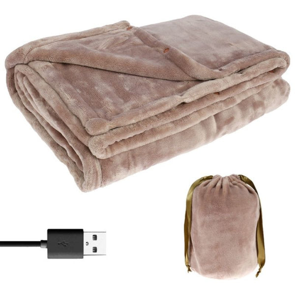 Portable Cordless USB Heated Flannel Blanket