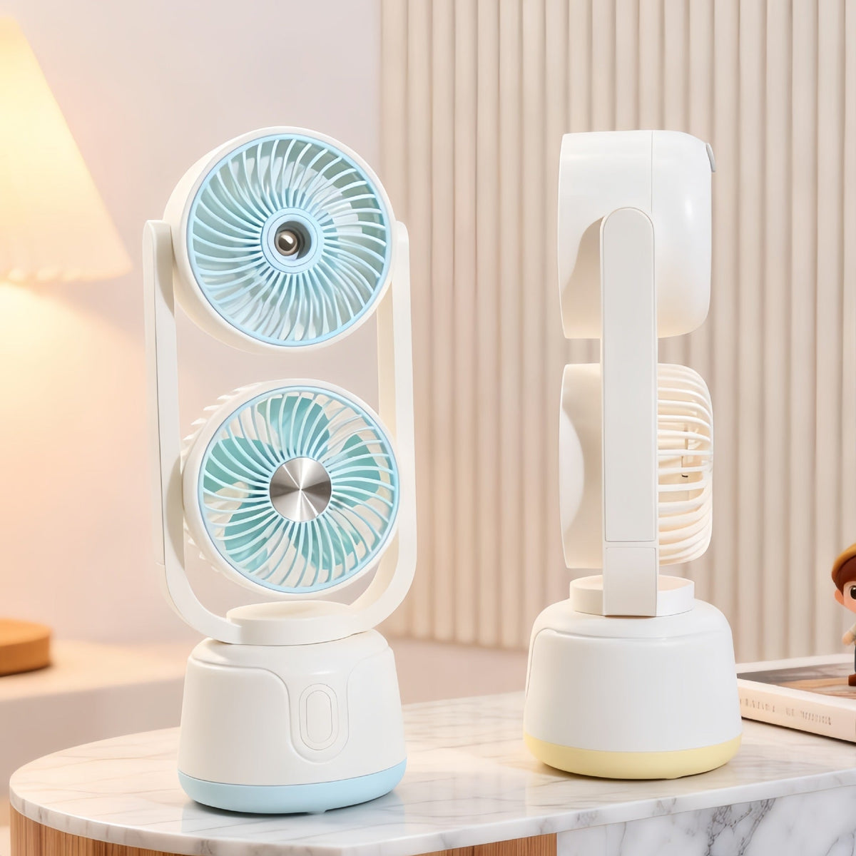Portable Dual Fan with Adjustable Heads