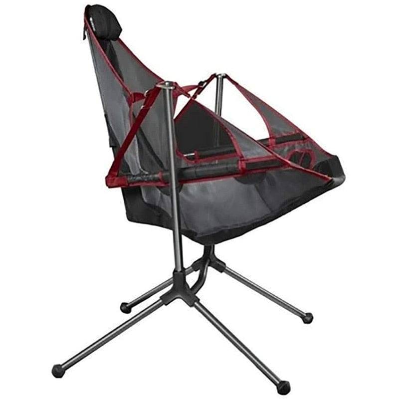 Portable Folding Outdoor Rocking Chair with Pillow for Camping and Fishing