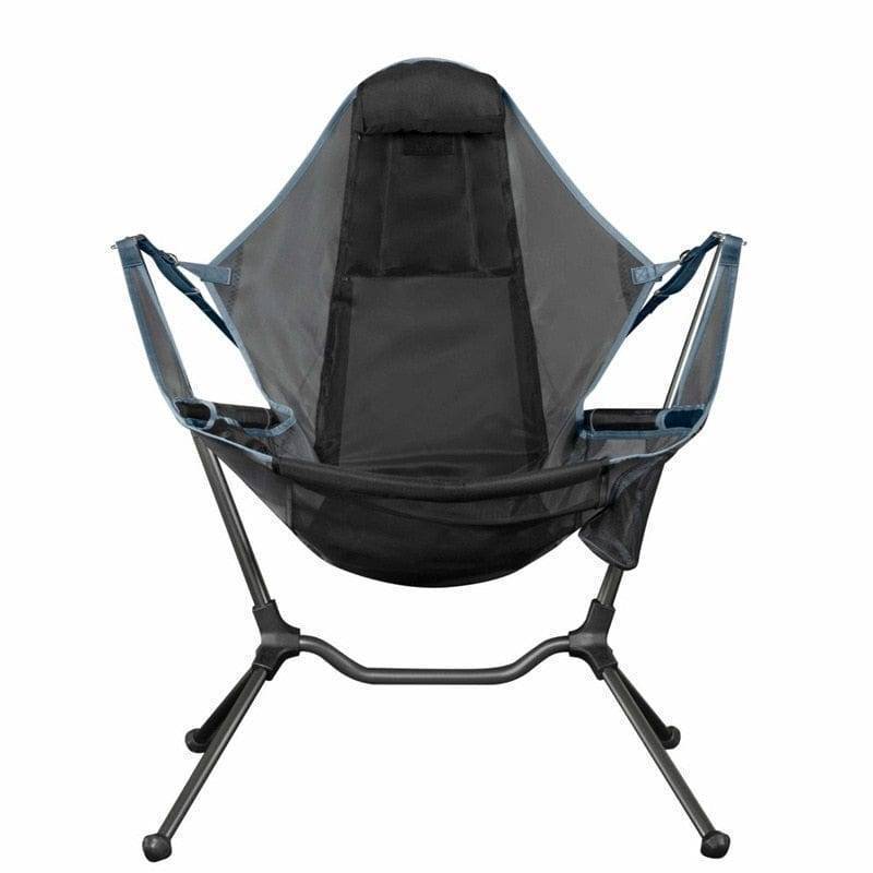 Portable Folding Outdoor Rocking Chair with Pillow for Camping and Fishing
