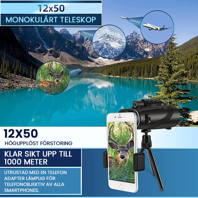 Portable HD 5000M Zoom Monocular Telescope for Outdoor Use