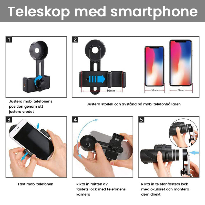 Portable HD 5000M Zoom Monocular Telescope for Outdoor Use
