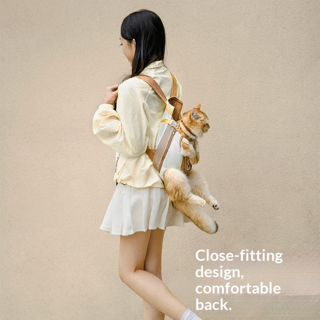 Portable Outdoor Pet Backpack Carrier with Chest Strap