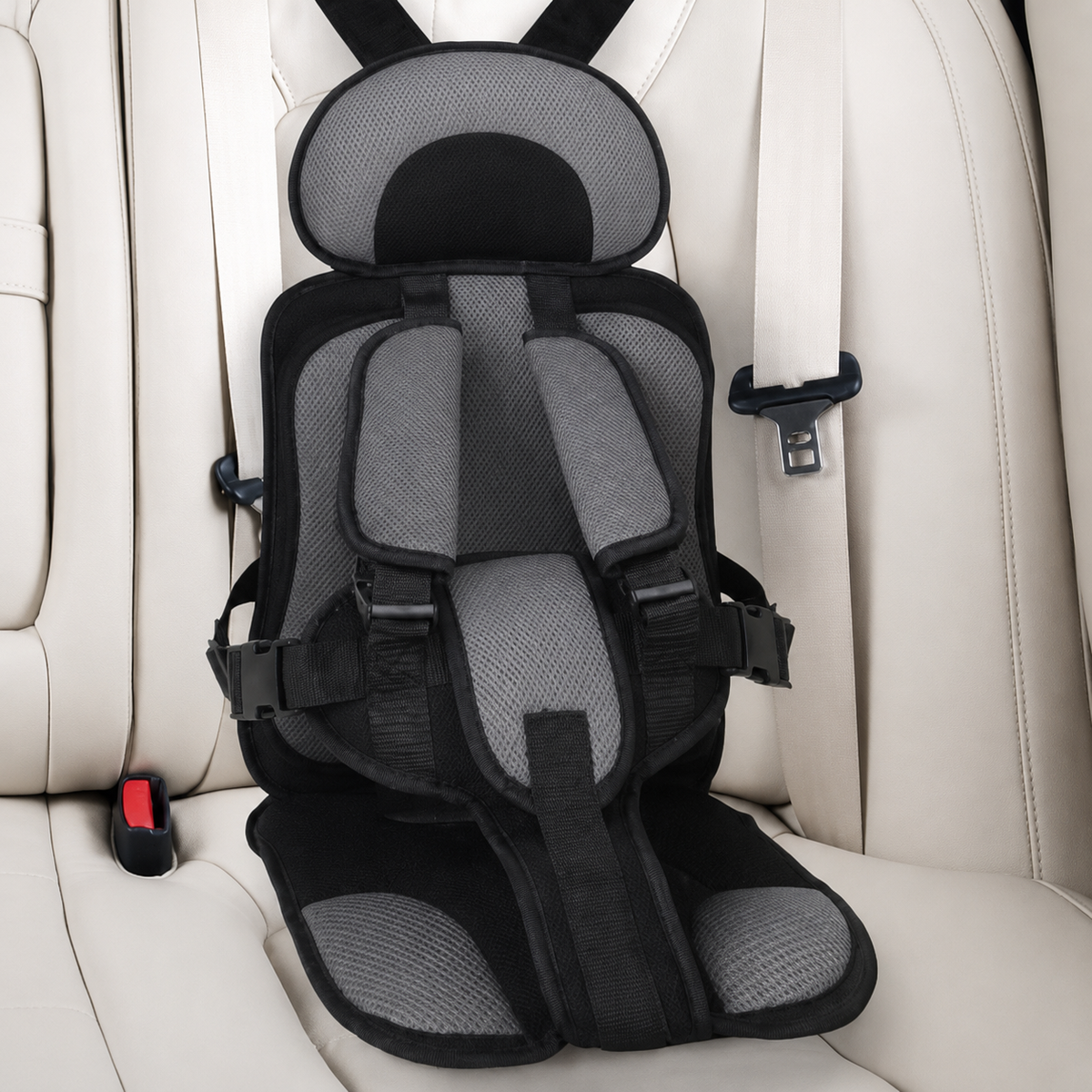 Portable Padded Travel Car Seat with 5-Point Safety Harness