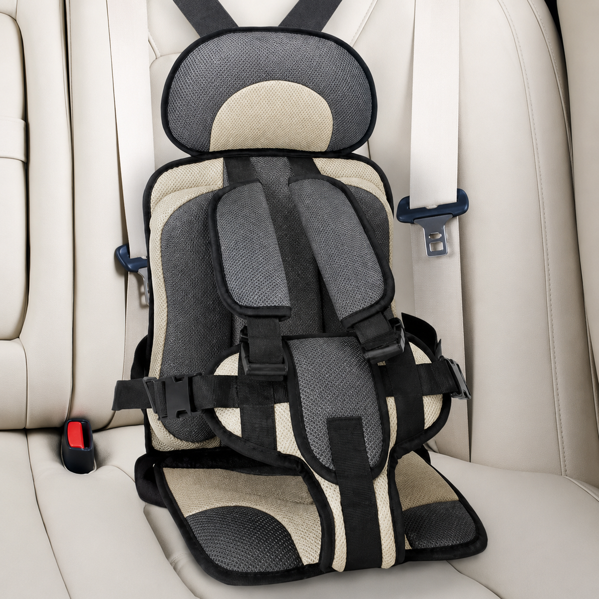 Portable Padded Travel Car Seat with 5-Point Safety Harness