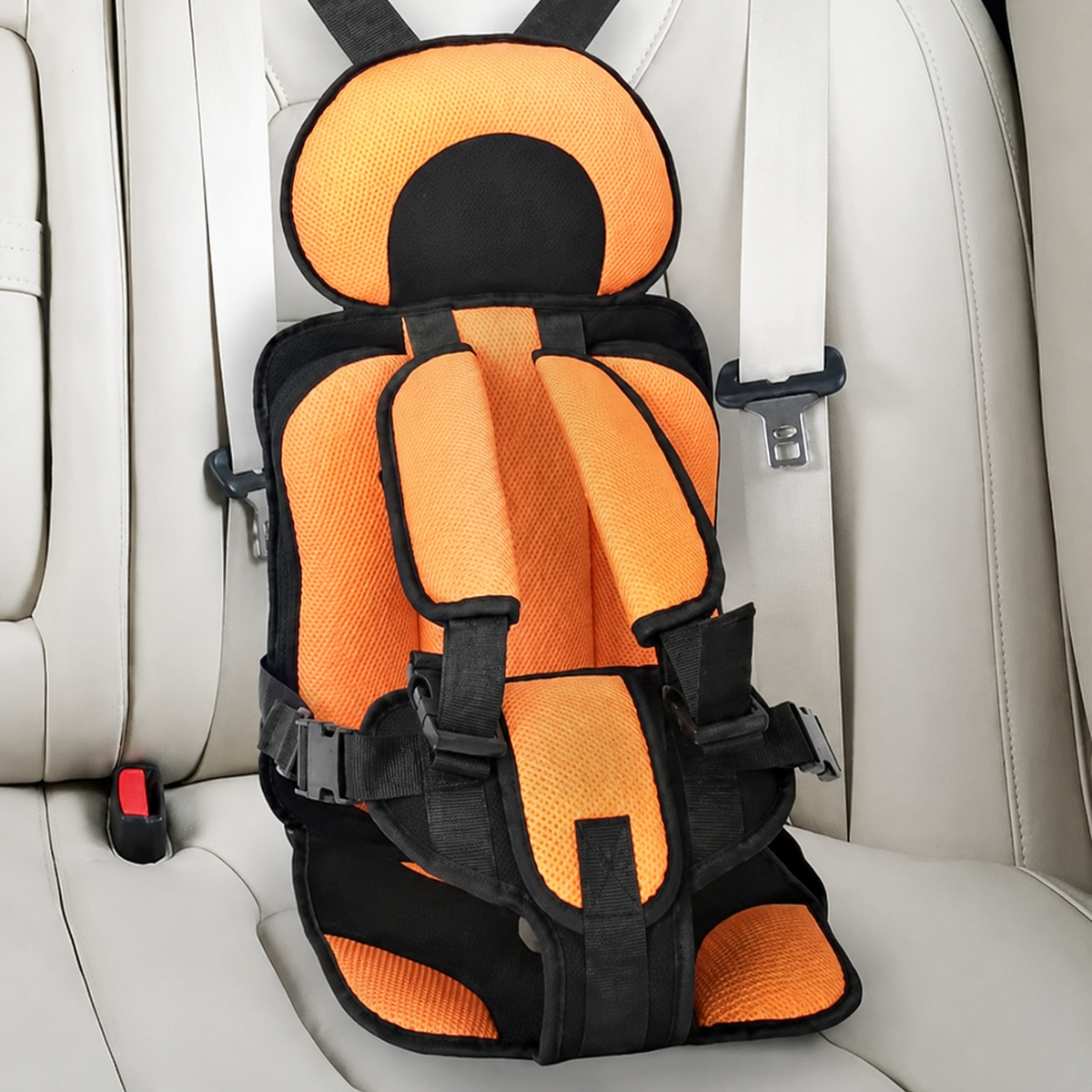 Portable Padded Travel Car Seat with 5-Point Safety Harness