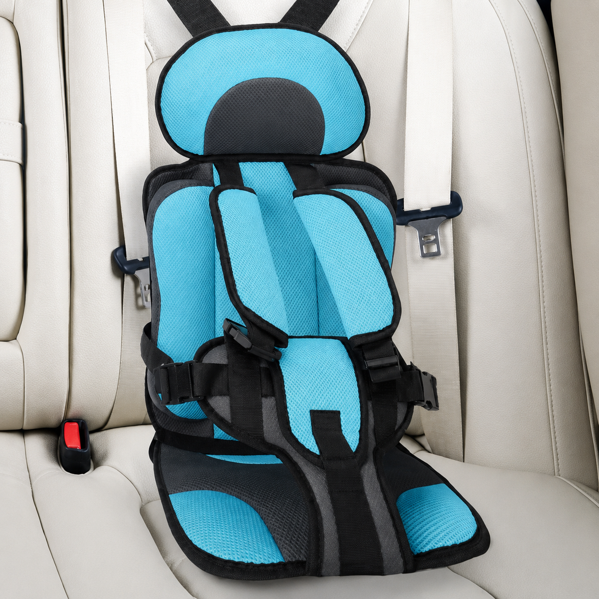 Portable Padded Travel Car Seat with 5-Point Safety Harness