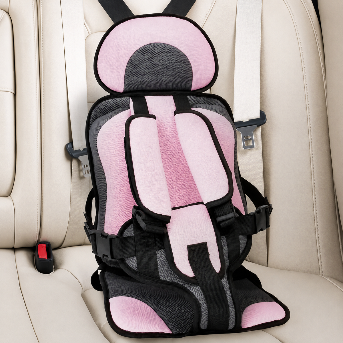 Portable Padded Travel Car Seat with 5-Point Safety Harness