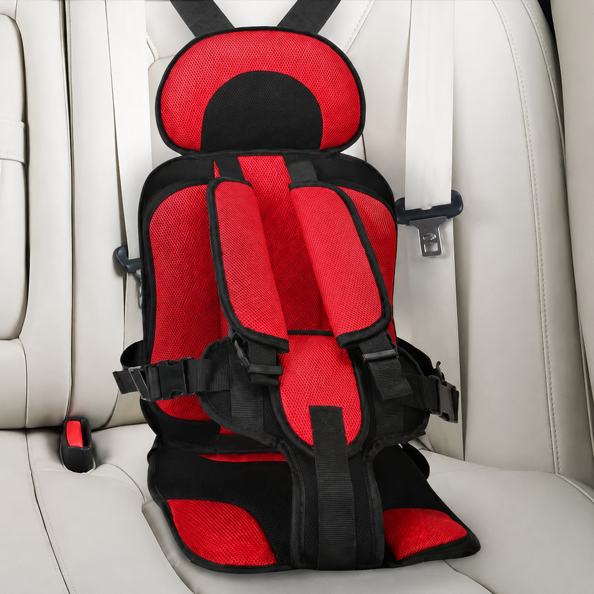 Portable Padded Travel Car Seat with 5-Point Safety Harness