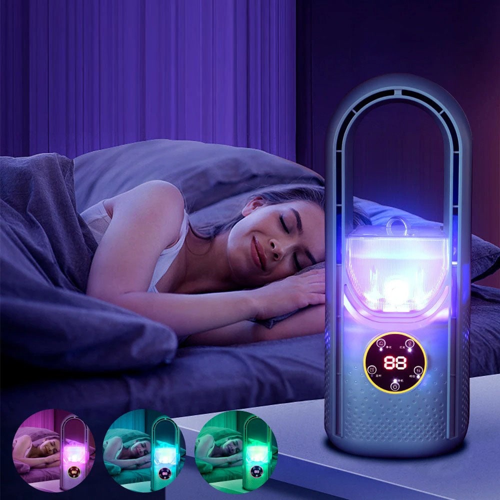 Portable Water-Cooled Air Conditioner with Bladeless Design – Quiet Operation for Small Spaces