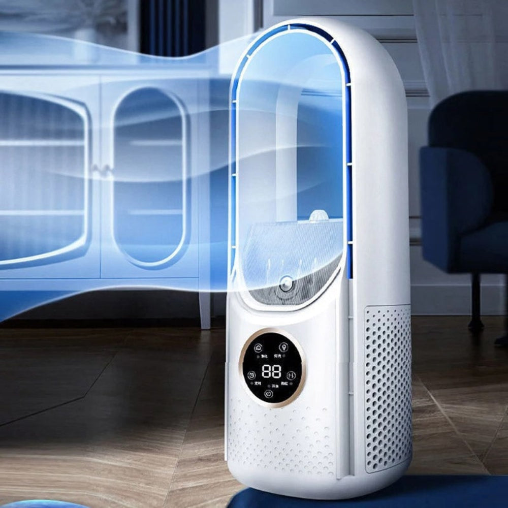 Portable Water-Cooled Air Conditioner with Bladeless Design – Quiet Operation for Small Spaces