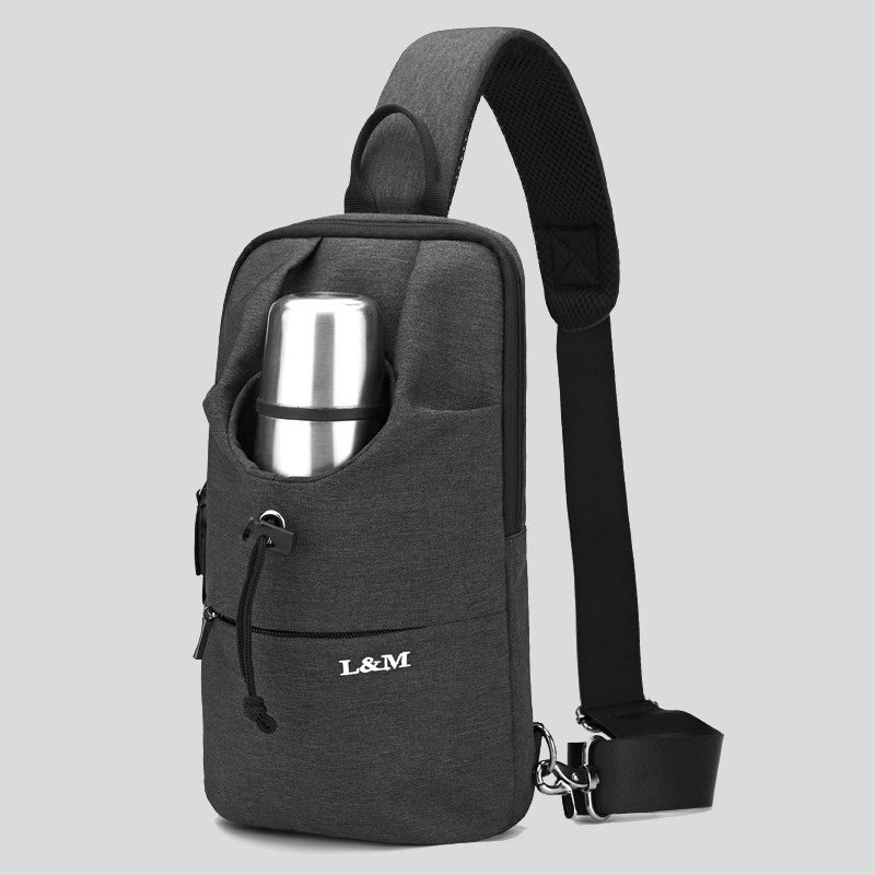 Portable Waterproof Sling Bag with Cup Holder for Travel, Biking & Gym
