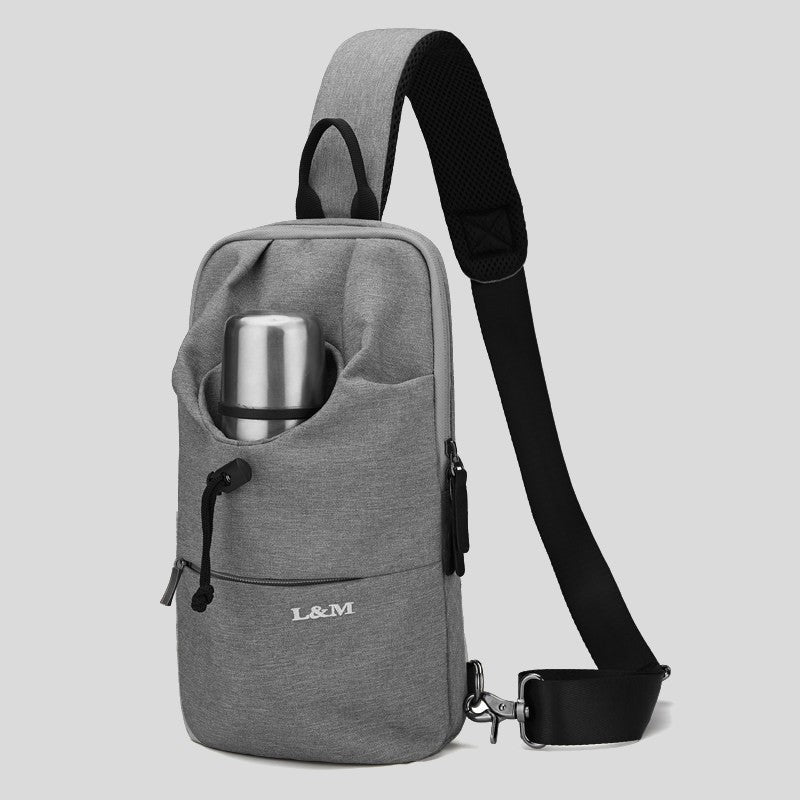 Portable Waterproof Sling Bag with Cup Holder for Travel, Biking & Gym