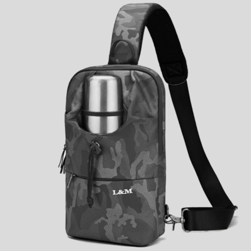 Portable Waterproof Sling Bag with Cup Holder for Travel, Biking & Gym