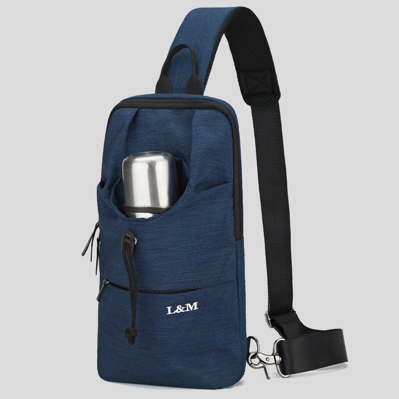 Portable Waterproof Sling Bag with Cup Holder for Travel, Biking & Gym