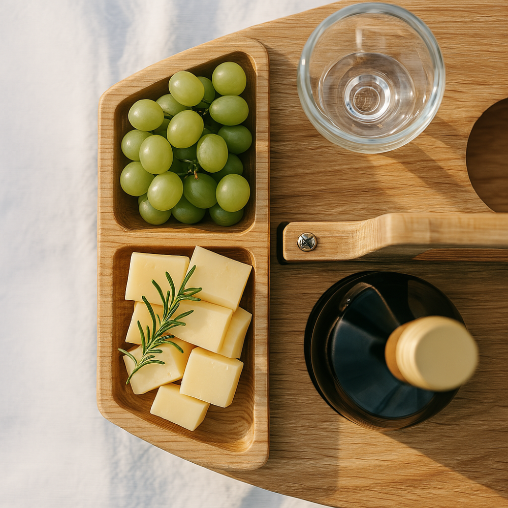 Portable Wooden Wine Picnic Table for Outdoor Events