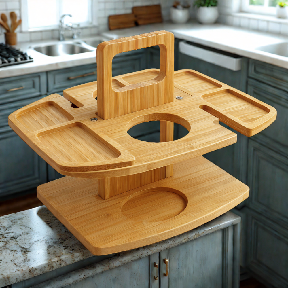 Portable Wooden Wine Picnic Table for Outdoor Events