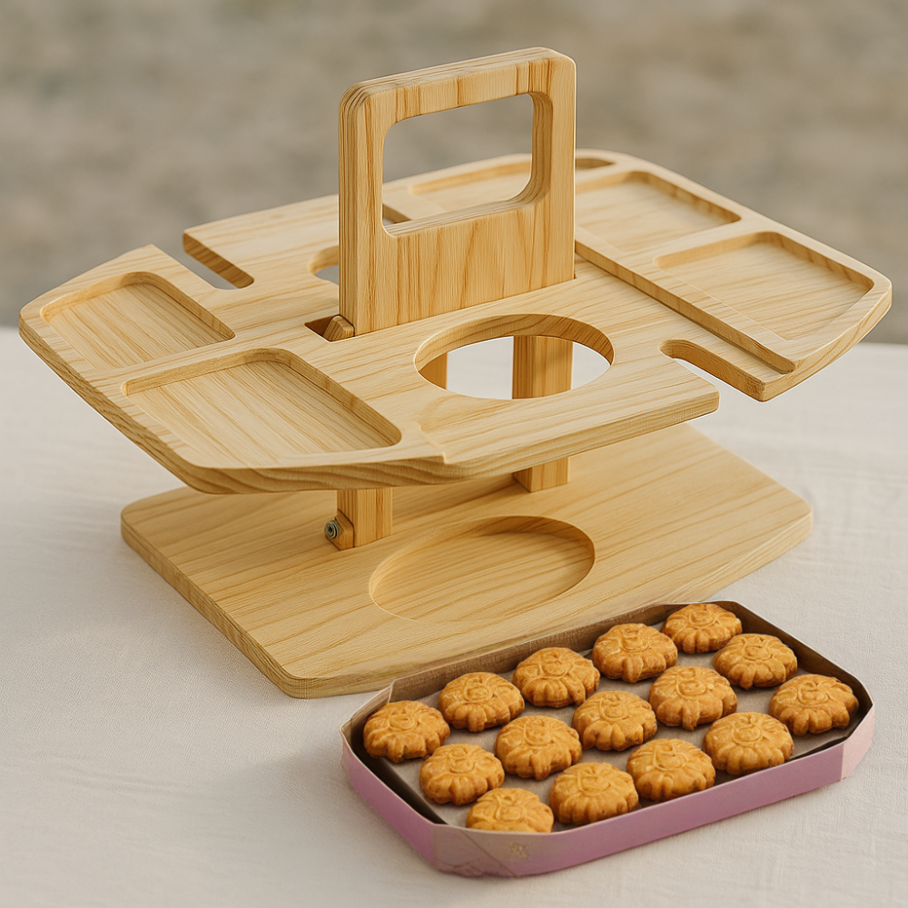 Portable Wooden Wine Picnic Table for Outdoor Events