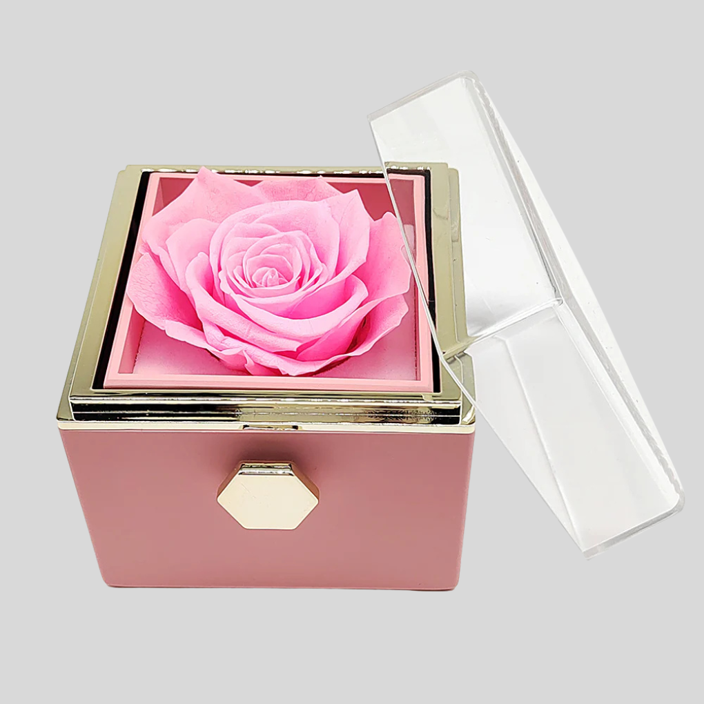 Preserved Rose with Custom Engraved Necklace
