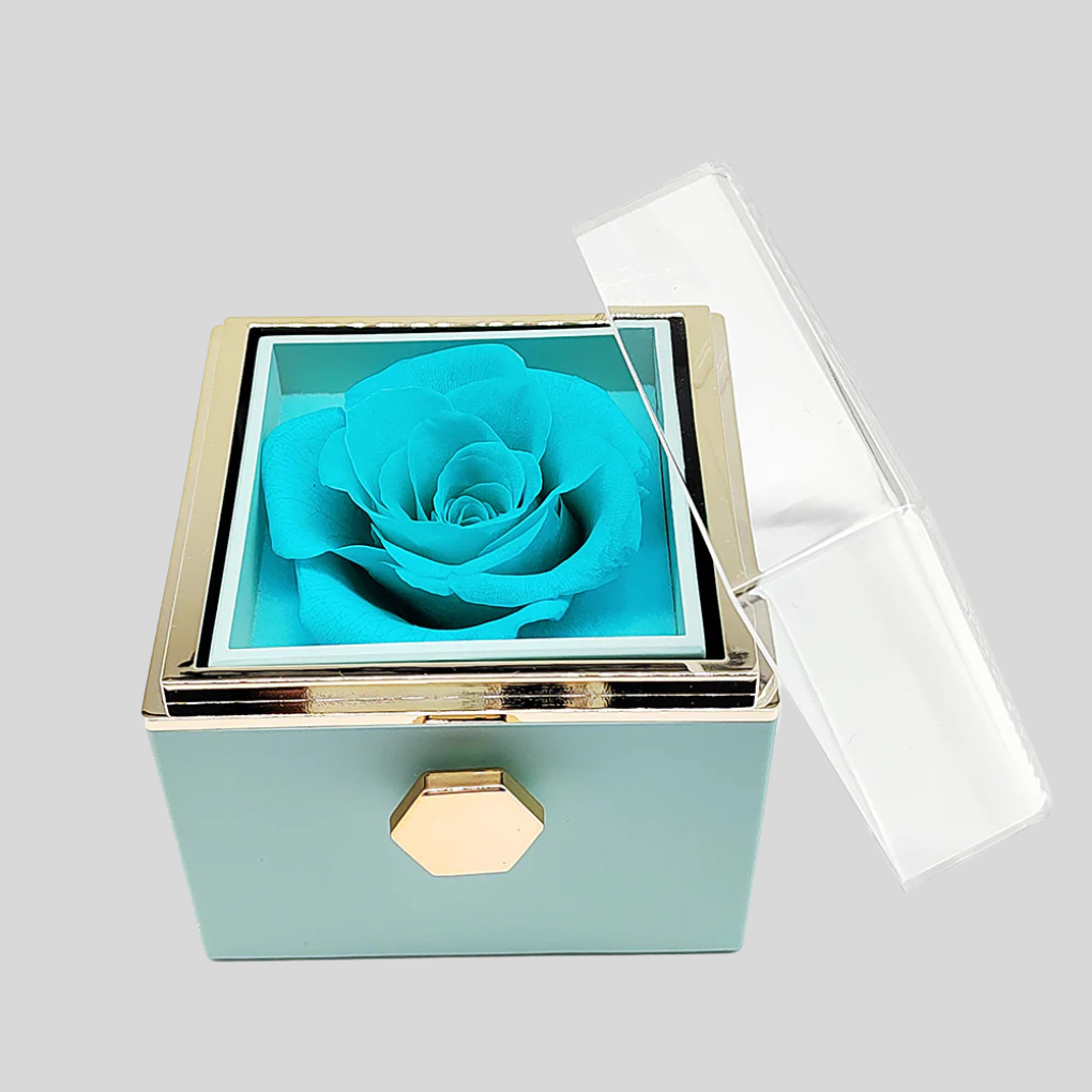 Preserved Rose with Custom Engraved Necklace