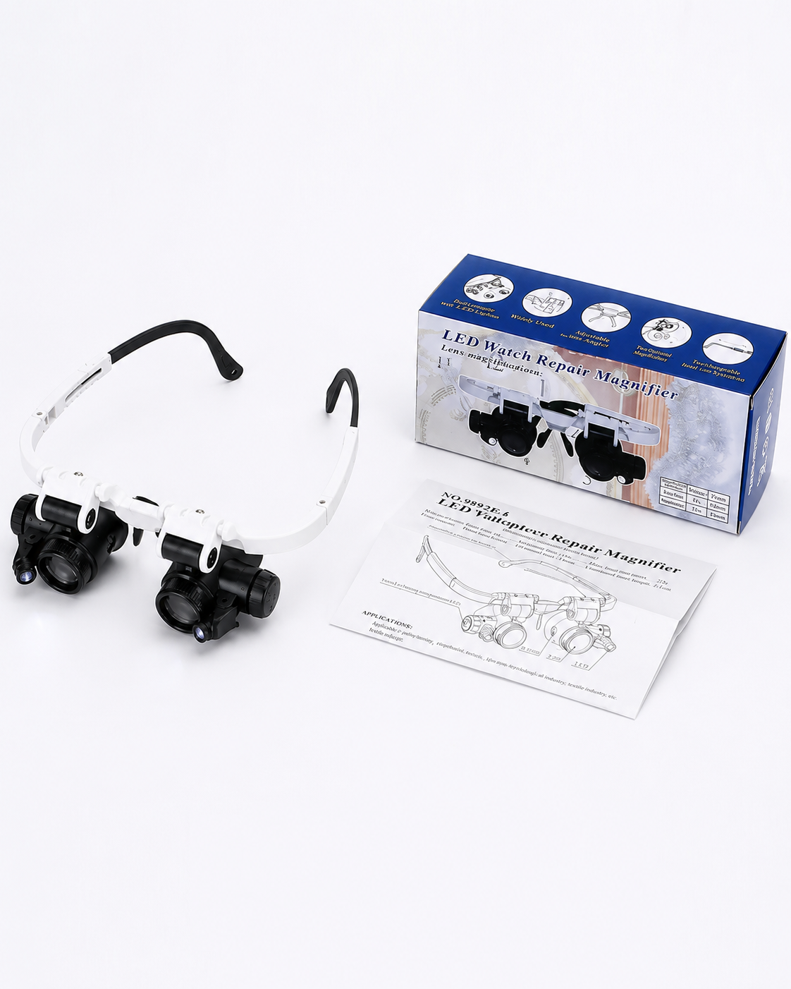 Professional Magnifying Glass with LED Light and Interchangeable Lenses