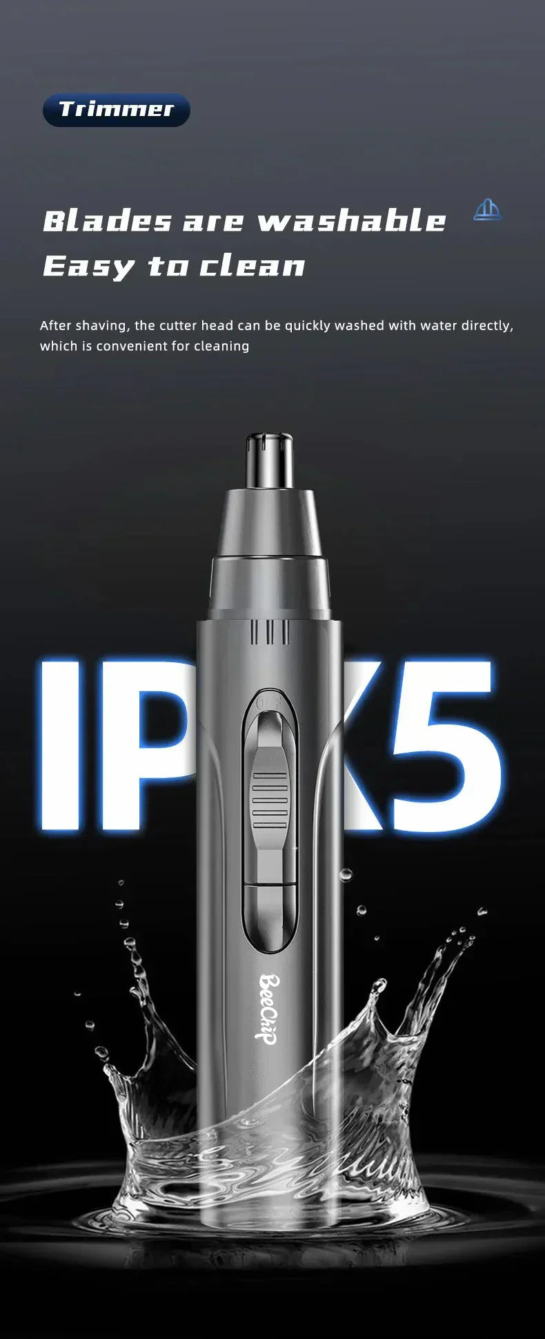 Professional Painless Nose and Ear Hair Trimmer for Men and Women