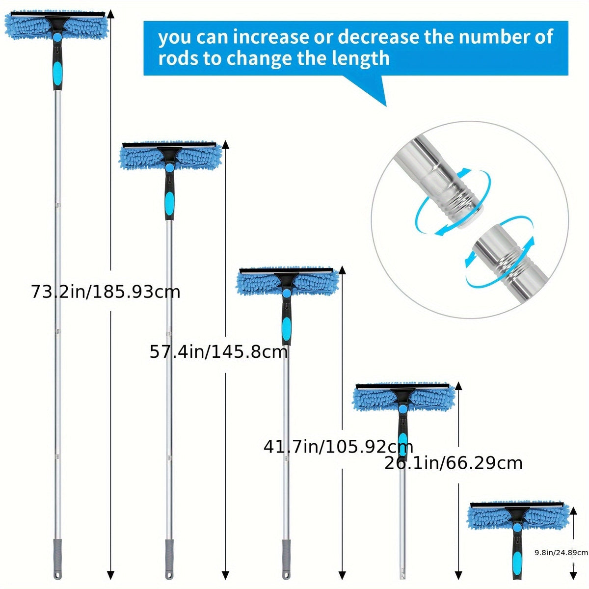 Professional Telescopic Window Cleaner - Streak-Free Windows