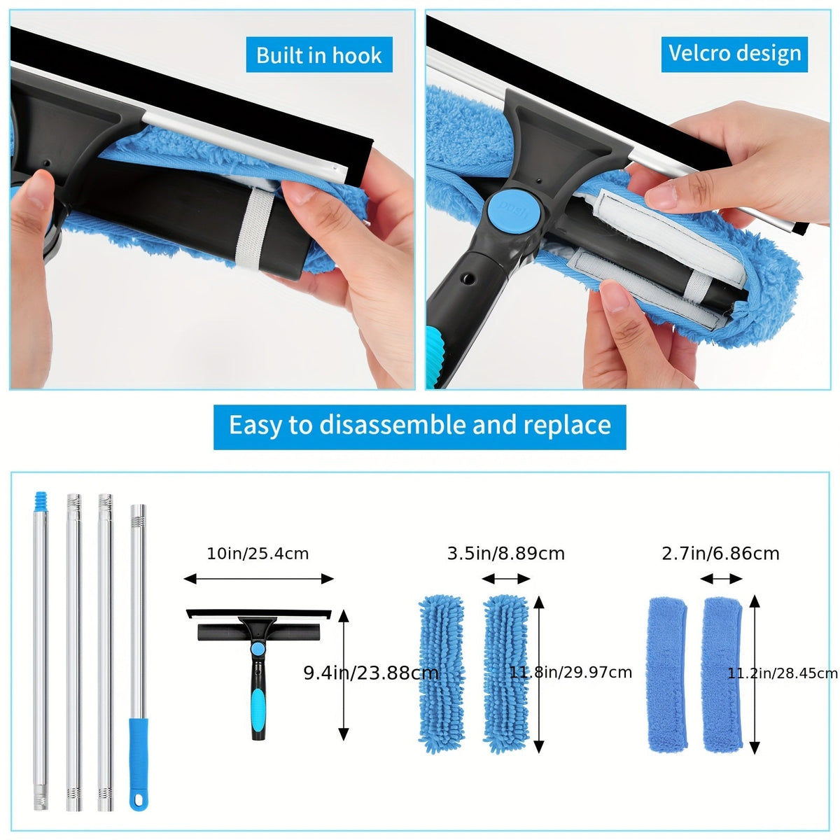 Professional Telescopic Window Cleaner - Streak-Free Windows