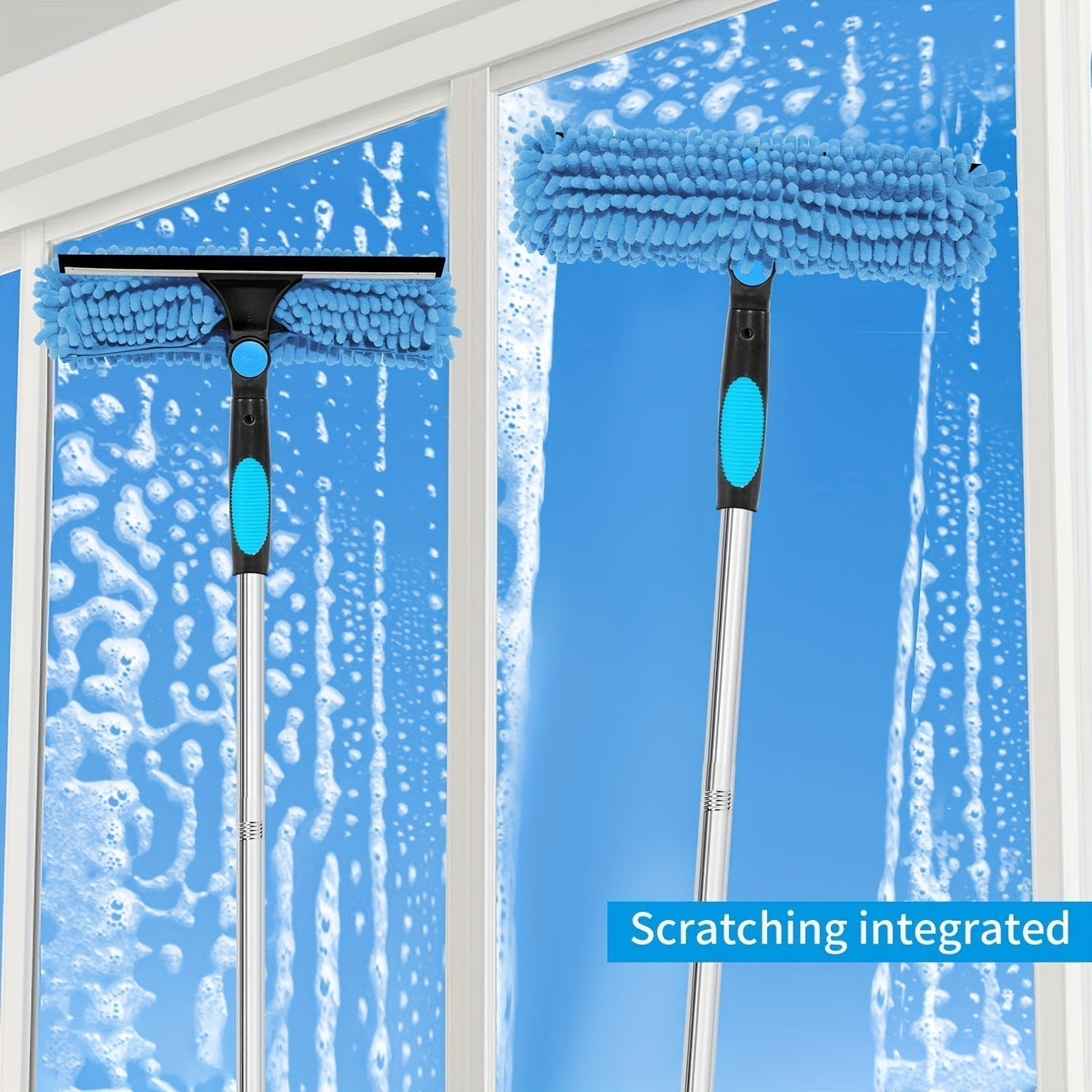 Professional Telescopic Window Cleaner - Streak-Free Windows
