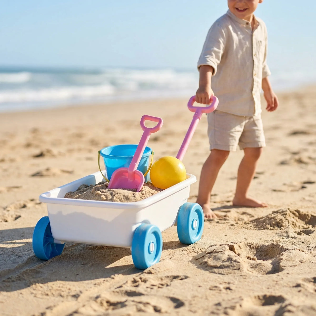 Pull-Along Wagon Beach Toy Set