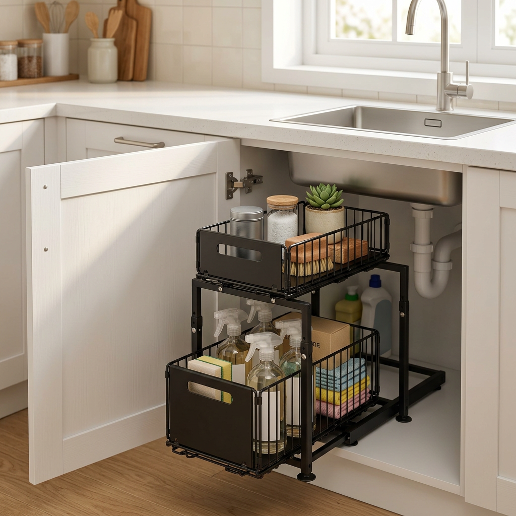 Pull-Out 2-Tier Under-Cabinet Organizer