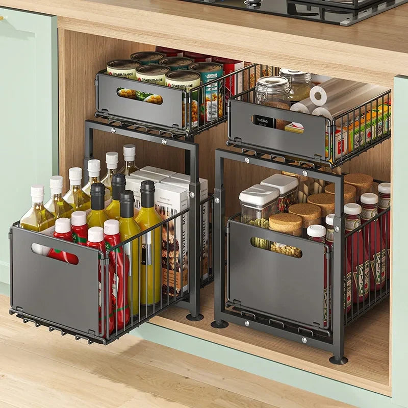 Pull-Out 2-Tier Under-Cabinet Organizer