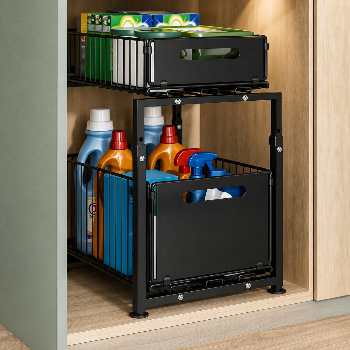 Pull-Out 2-Tier Under-Cabinet Organizer