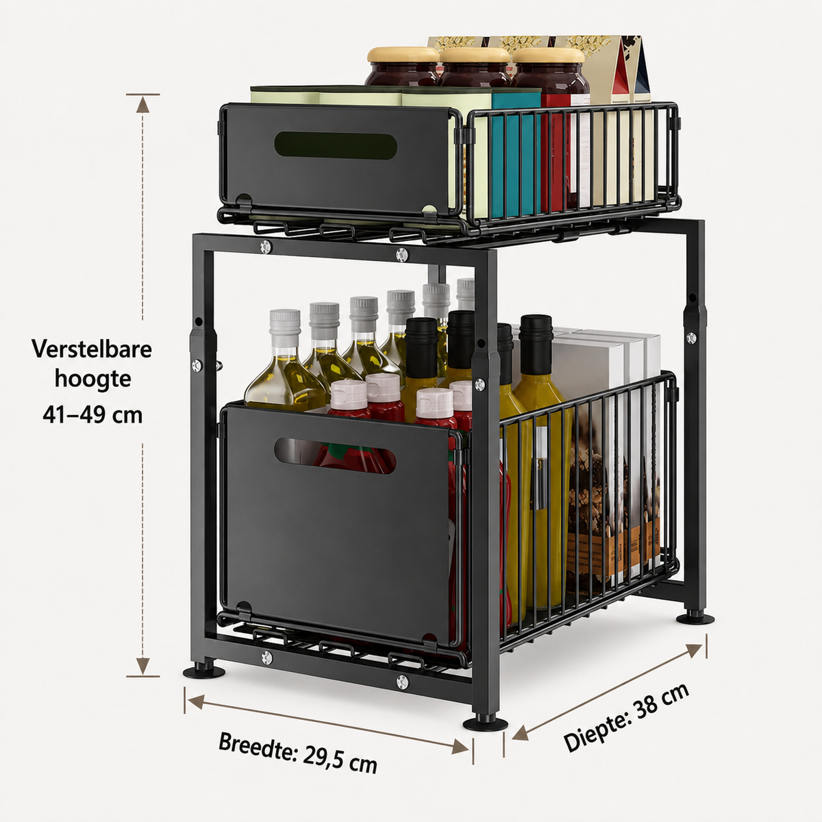 Pull-Out 2-Tier Under-Cabinet Organizer