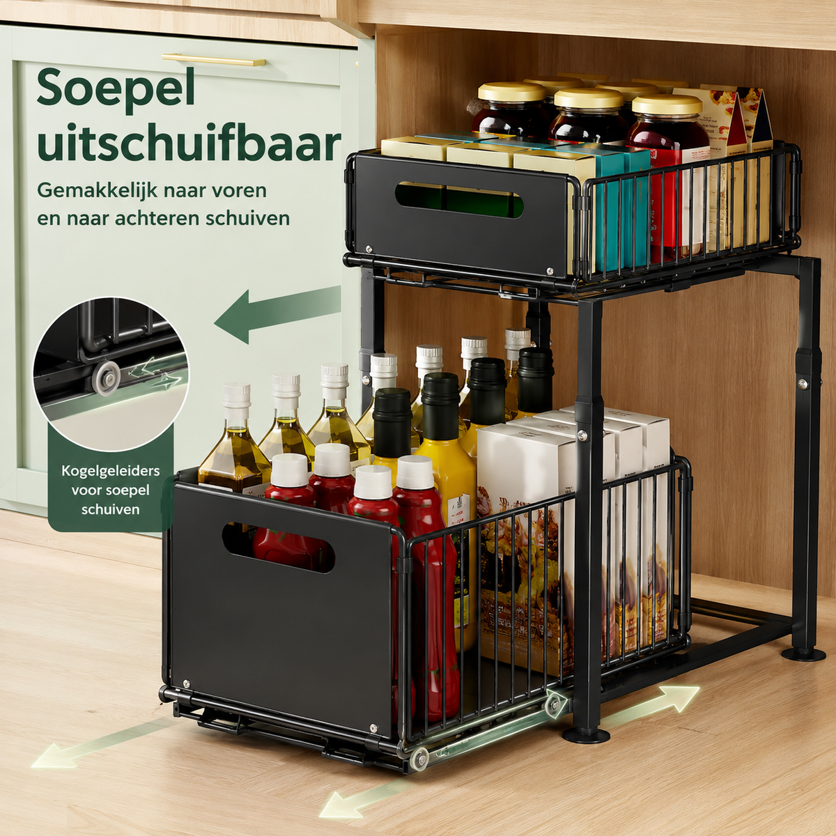 Pull-Out 2-Tier Under-Cabinet Organizer