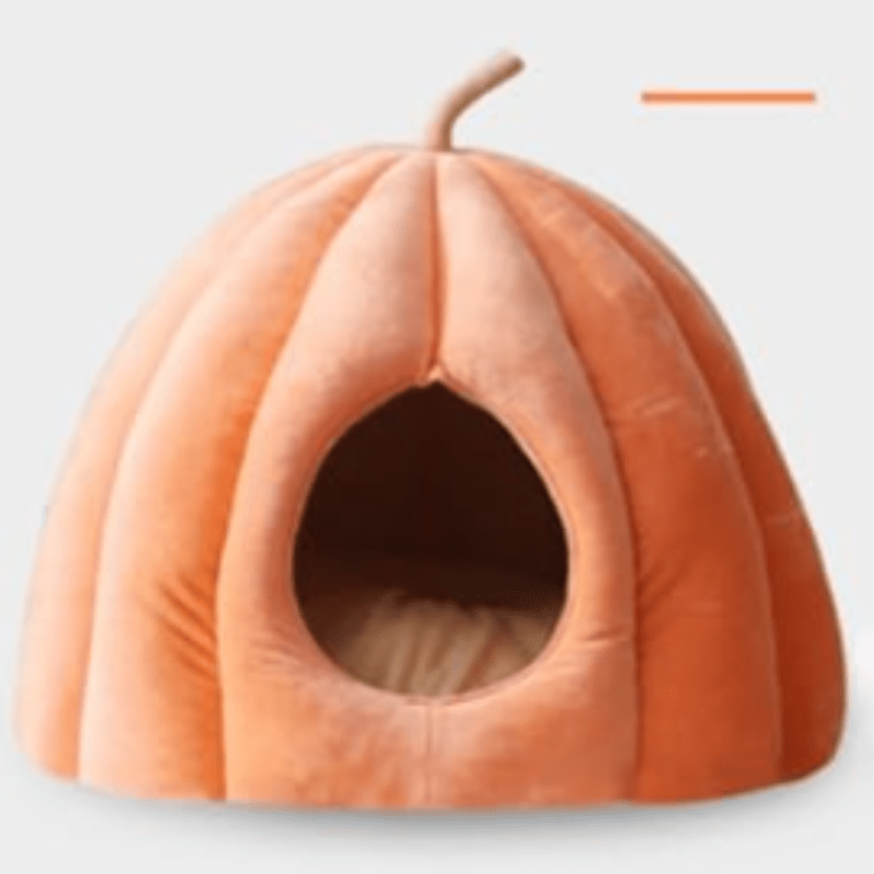 Pumpkin Cat Bed – Warm, Washable & Comfortable Cat Hideaway