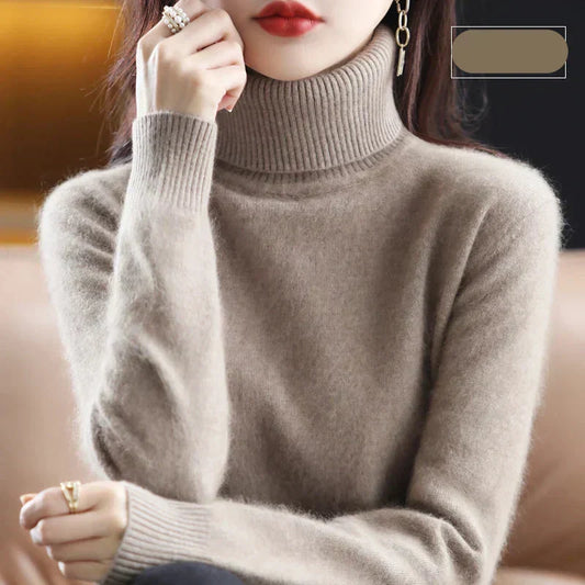 Pure 100% Cashmere Turtleneck Sweater for Autumn and Winter