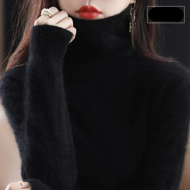 Pure 100% Cashmere Turtleneck Sweater for Autumn and Winter