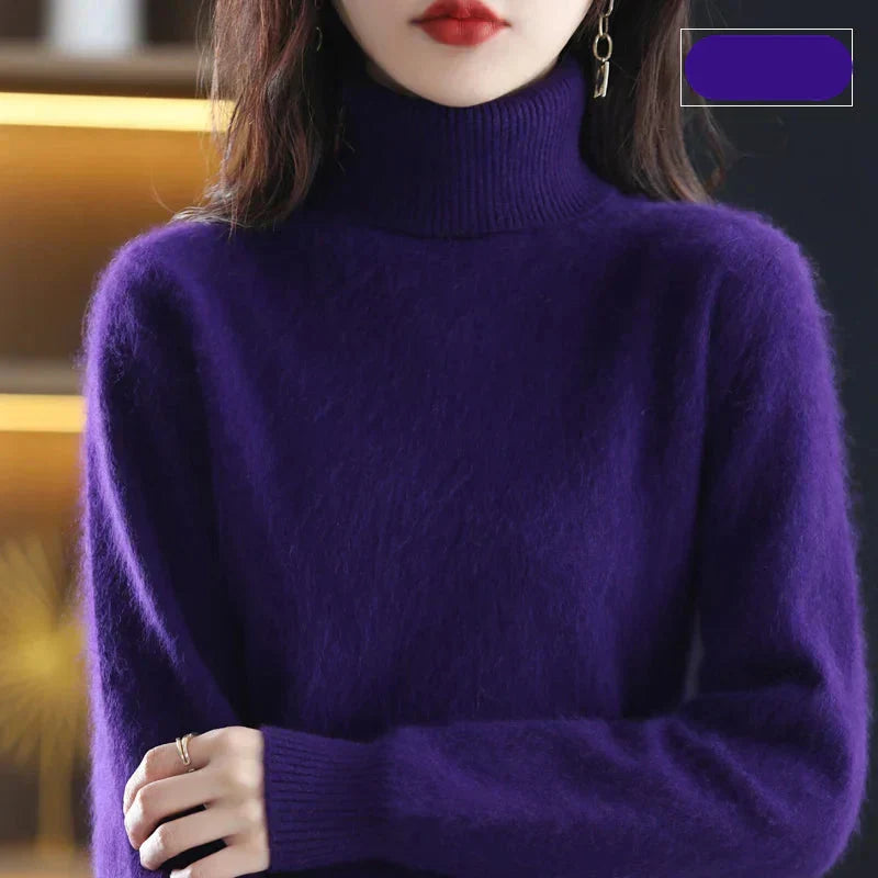 Pure 100% Cashmere Turtleneck Sweater for Autumn and Winter