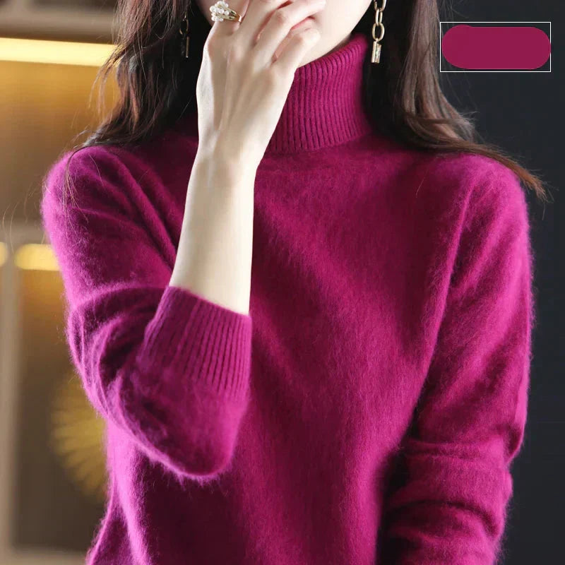 Pure 100% Cashmere Turtleneck Sweater for Autumn and Winter