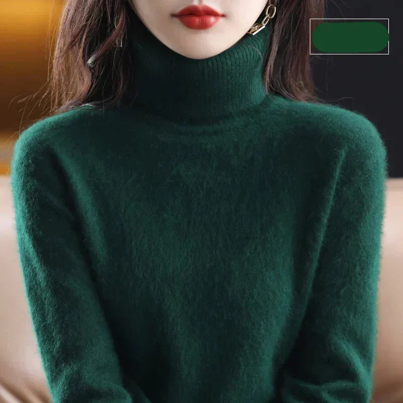 Pure 100% Cashmere Turtleneck Sweater for Autumn and Winter