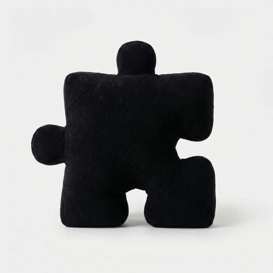 Puzzle-Shaped Cushion in Modern Black and White Design