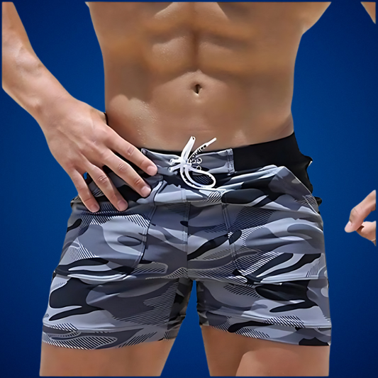 Quick-Dry Camouflage Swim Trunks