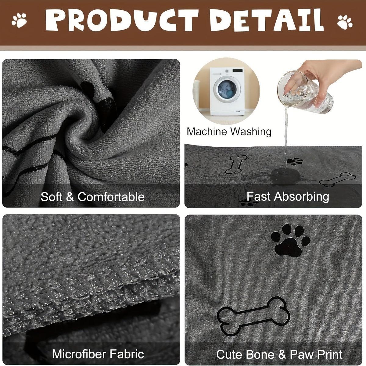 Quick-Drying and Highly Absorbent Microfiber Dog Towel